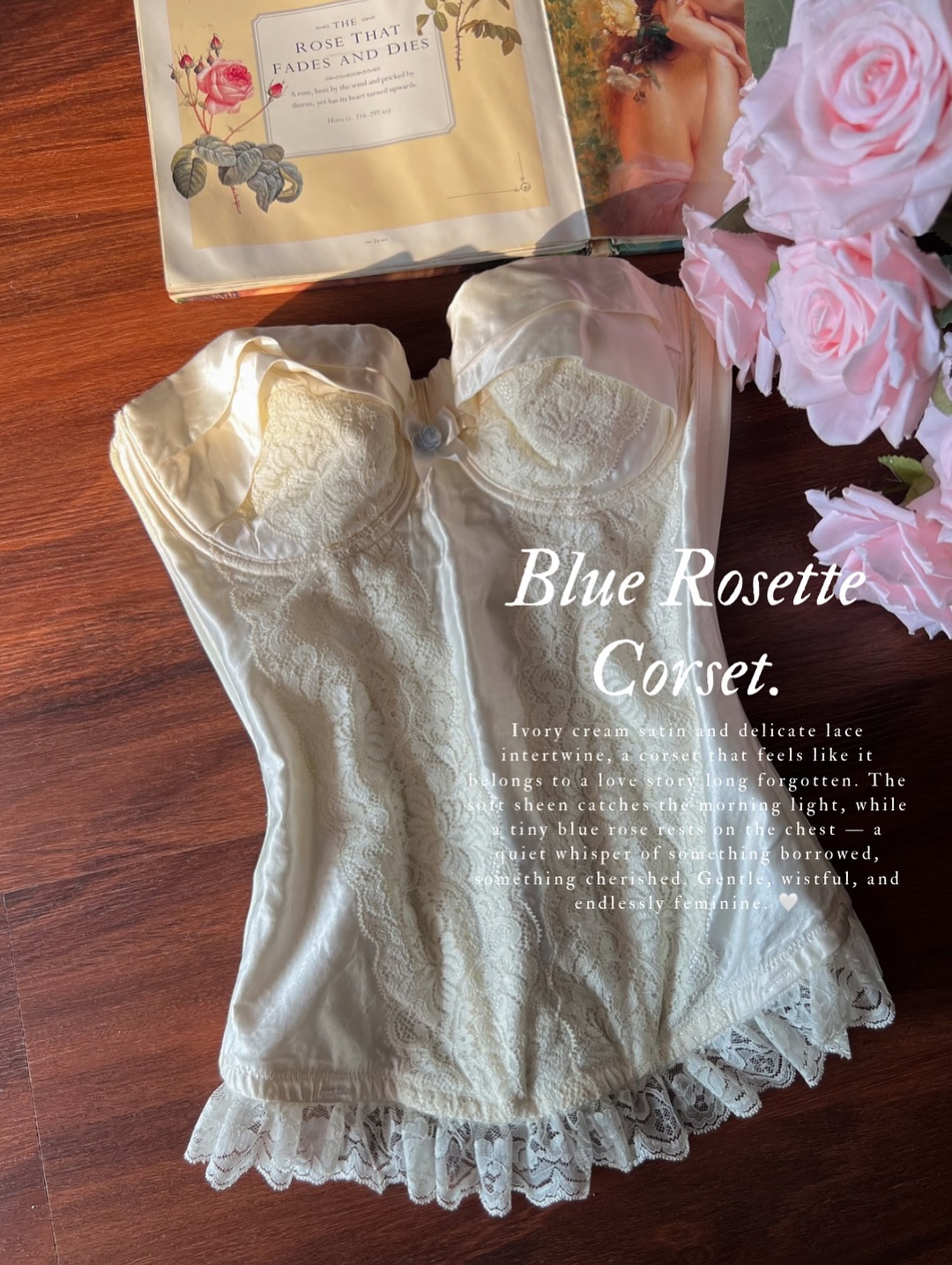 Blue Rosette Corset