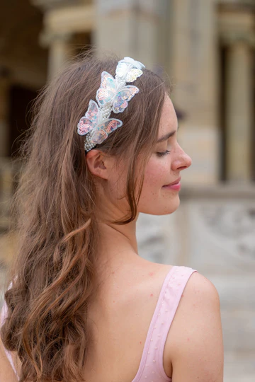 Gossamer Butterfly Sequin Headband