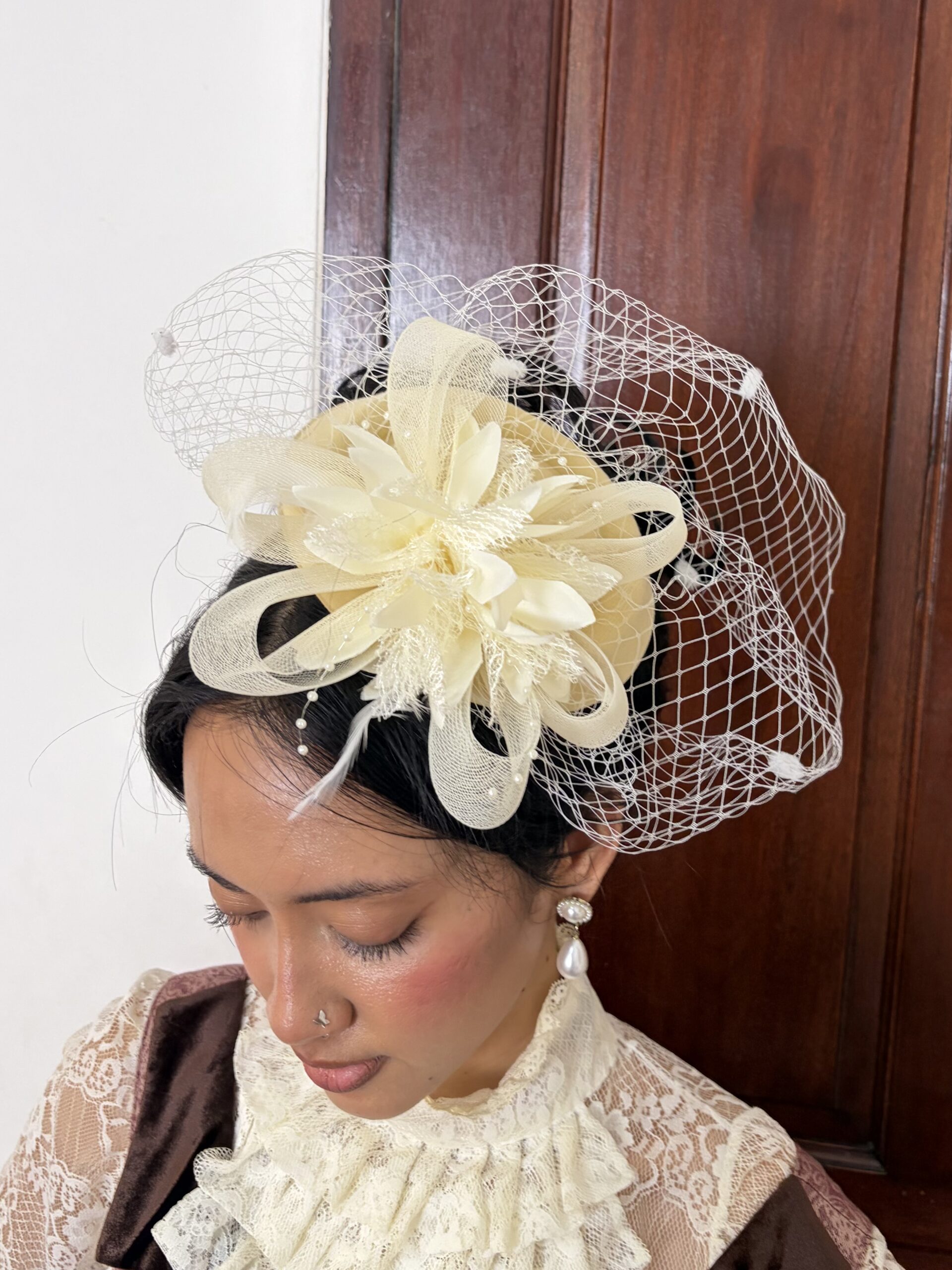 Cream Fascinator Hat