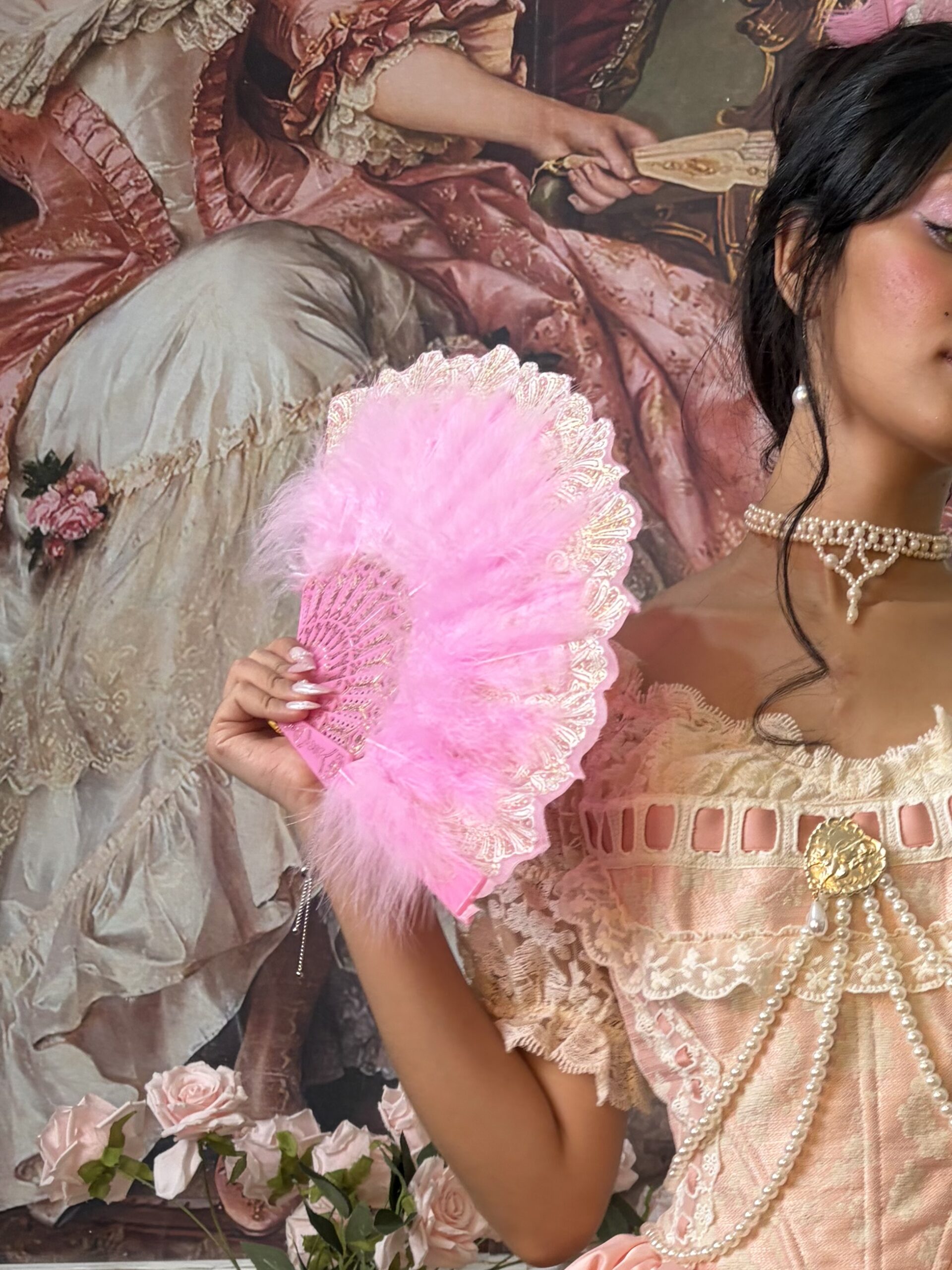 Pink Feather Fan