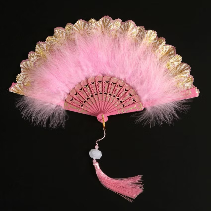 Pink Feather Fan
