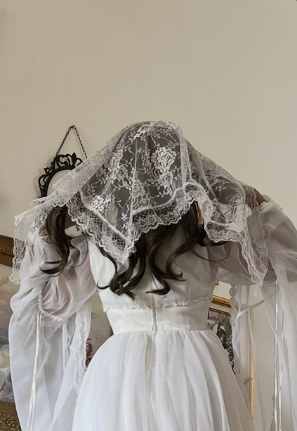 Silver Carnation Mantilla
