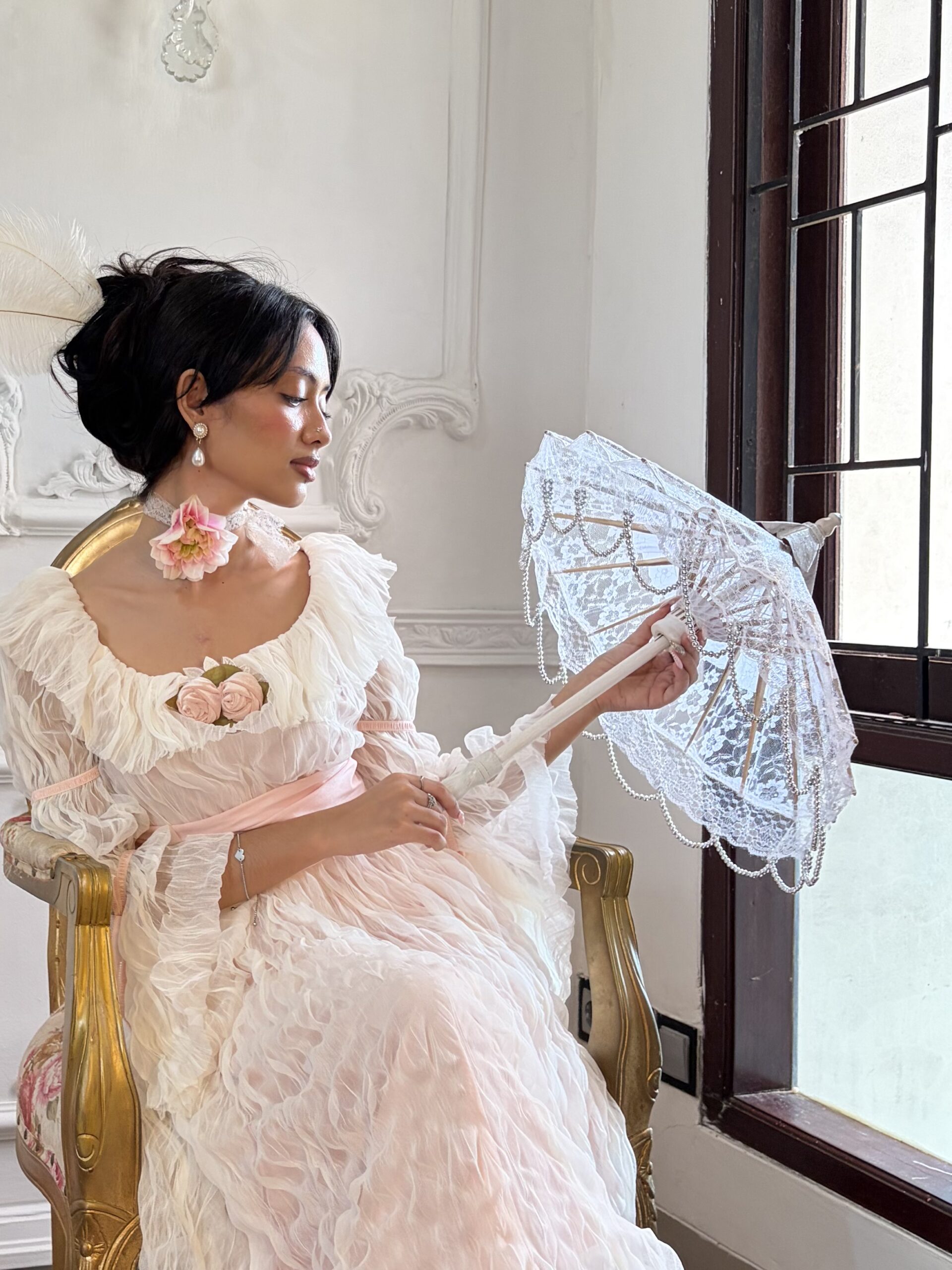 Silver Pearl Parasol