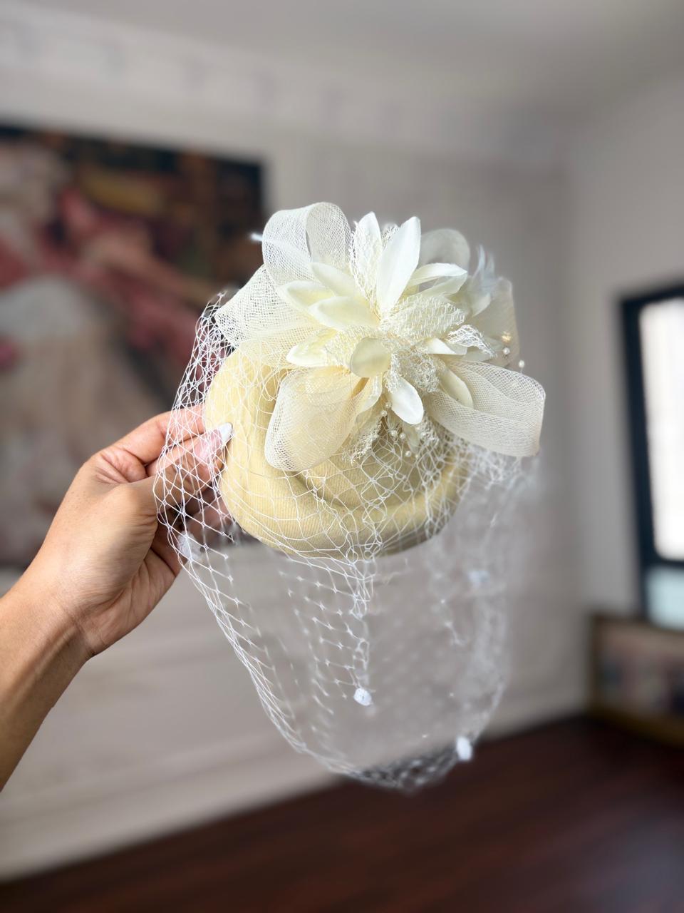 Cream Fascinator Hat