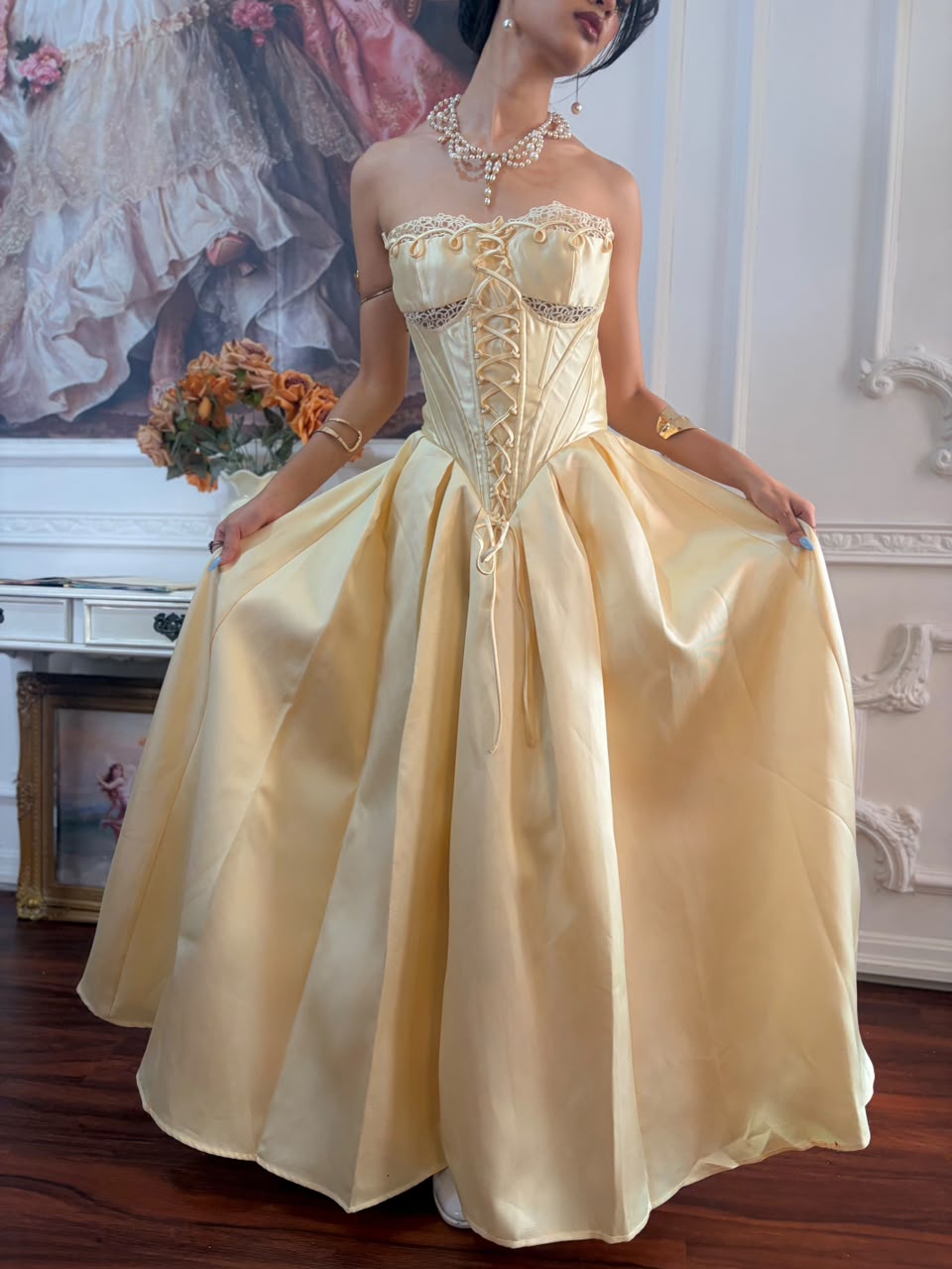 Belle’s Gilded Corset Dress