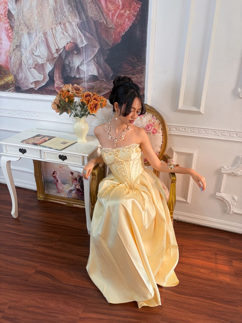 Belle’s Gilded Corset Dress