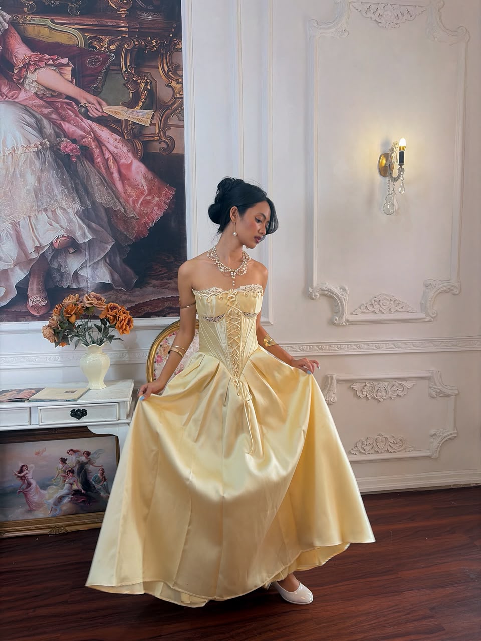 Belle’s Gilded Corset Dress
